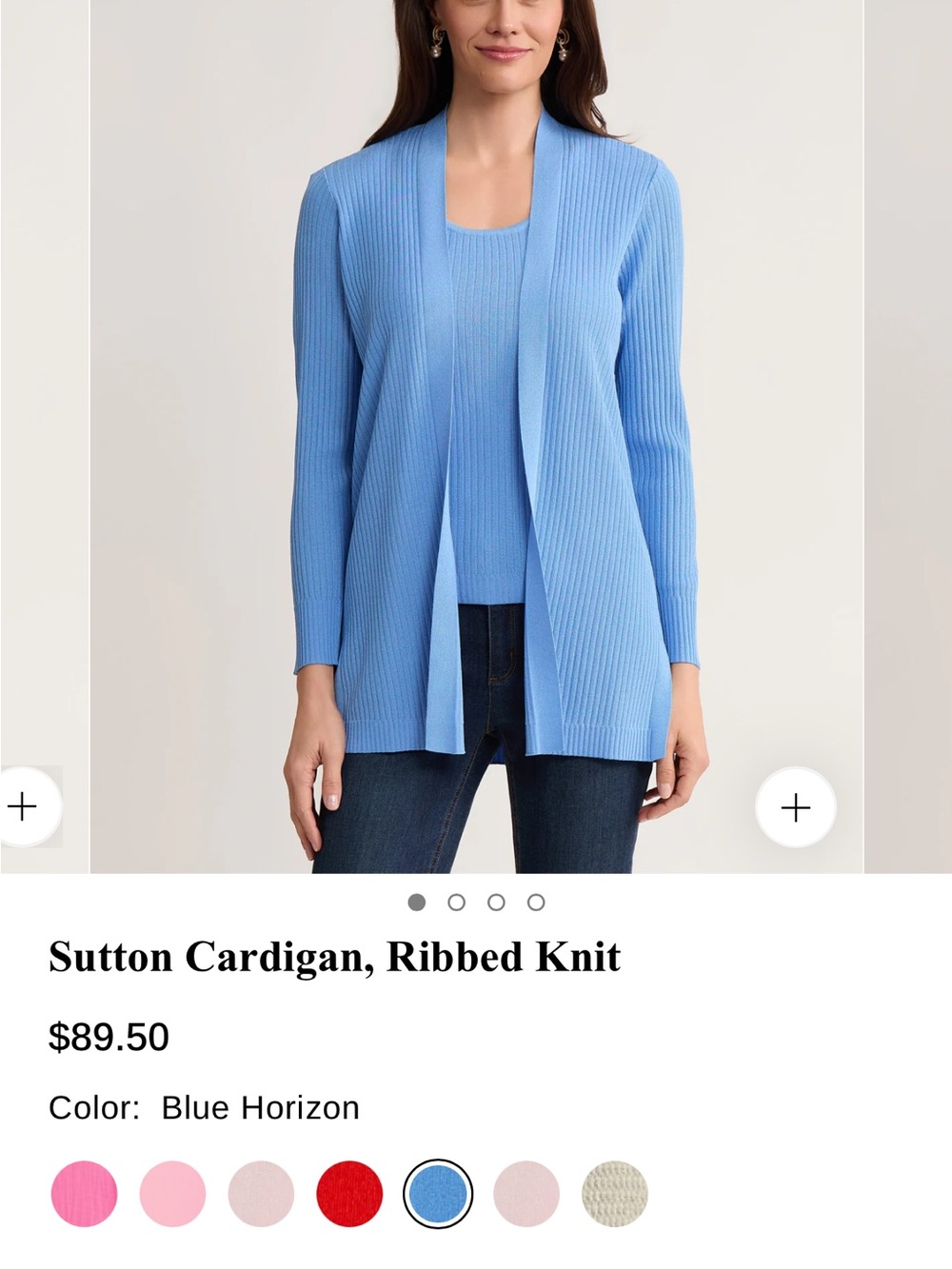 Jones New York Light Open-Front Cardigan and matching tank